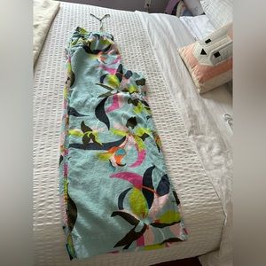 Linen blend wide leg pattern pants!!